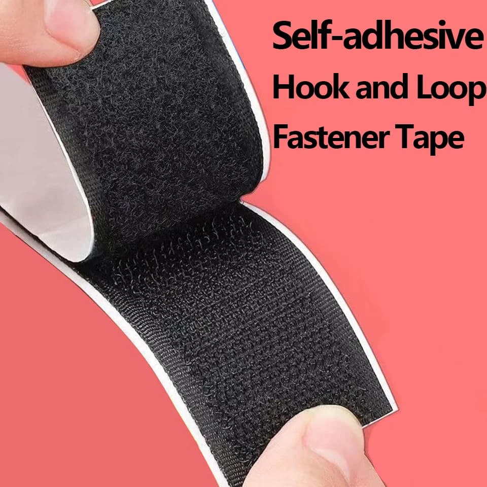 Nastro adesivo con gancio e anello posteriore da 1 m x 2 (20/25/30/50 mm di larghezza) - Velcro in nylon resistente per progetti di cucito e fai da te