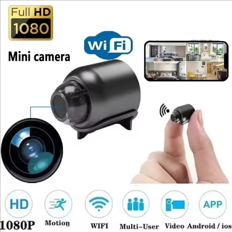 Telecamera Mini X5 HD 1080P con Visione Notturna, Telecamera WiFi per Casa, Monitoraggio Remoto per Bambini e Animali Domestici