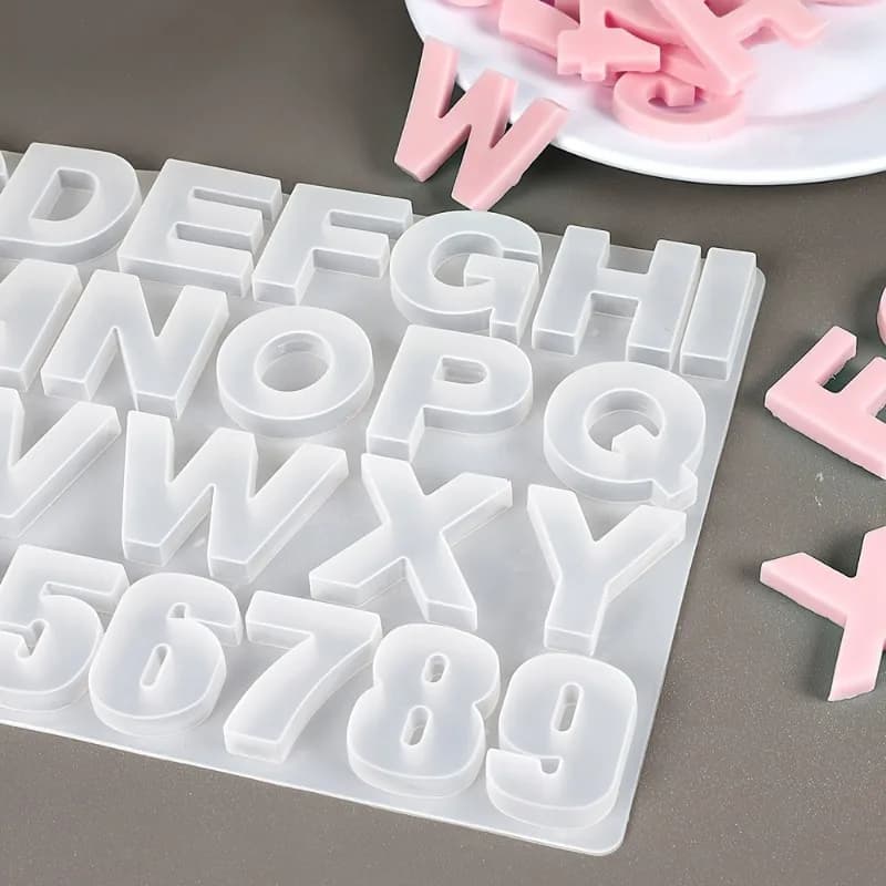 Letter A To Z Pendants Silicone Mold Alphabet Letter and Number Silicone Mold Epoxy Resin Mold for DIY Jewelry Making Supplies