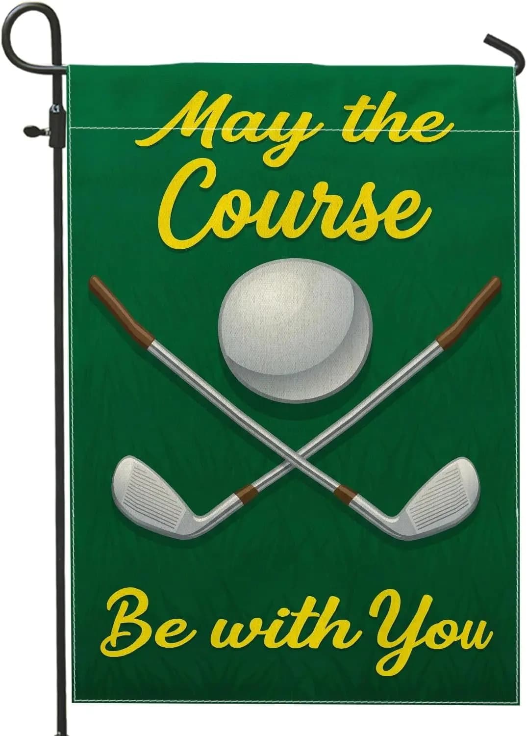 Golf Ball Garden Flag, Sports Casual Golf Clubs Grass Summer Green Double Sided Burlap Decorative Outside Flags for Outdoor AAM