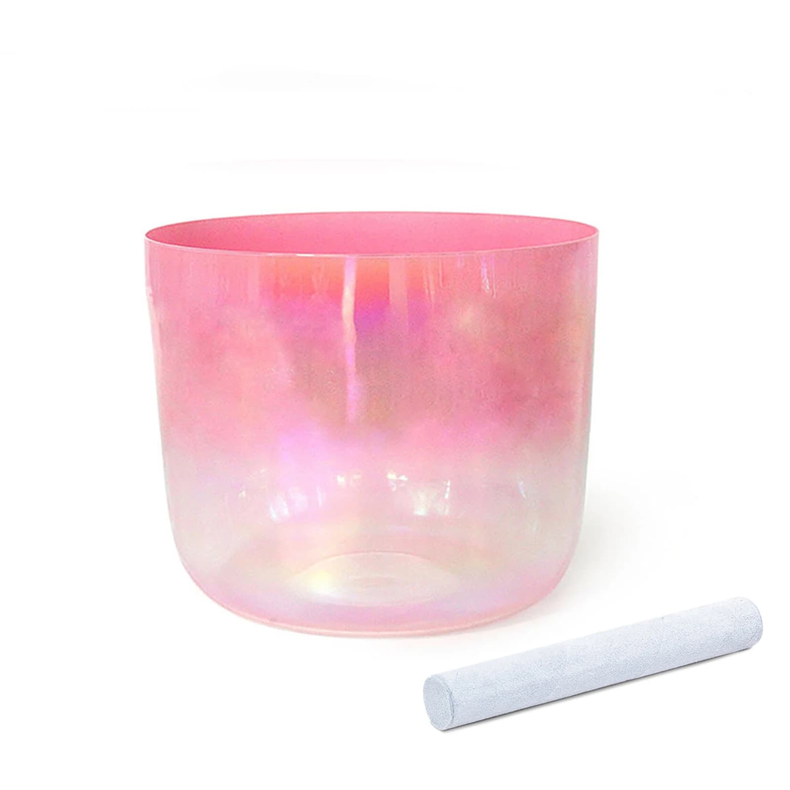 Hye-eun 6.75 Inch Cosmic lightPink Clear Crystal Singing Bowl Sound Bowl for Yoga Meditation Relaxation Cleansing Stress Relief