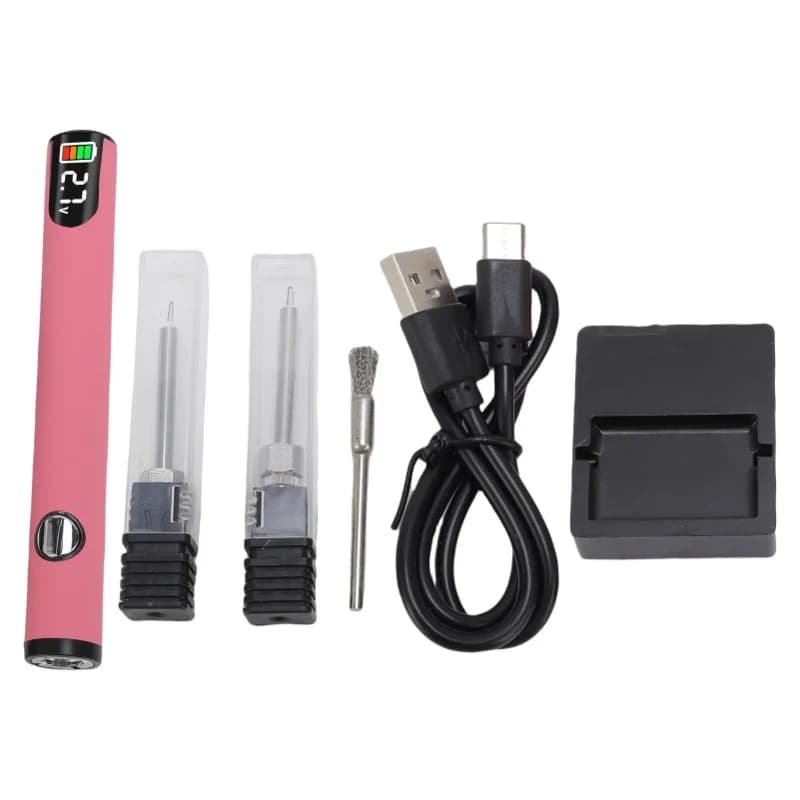 Kit Penna per Bruciare Fili Ricaricabile per Creazione Gioielli, Lavorazione Perline, Artigianato in Pelle, Cucito, Tessitura, Infilatura, Display Digitale Portatile