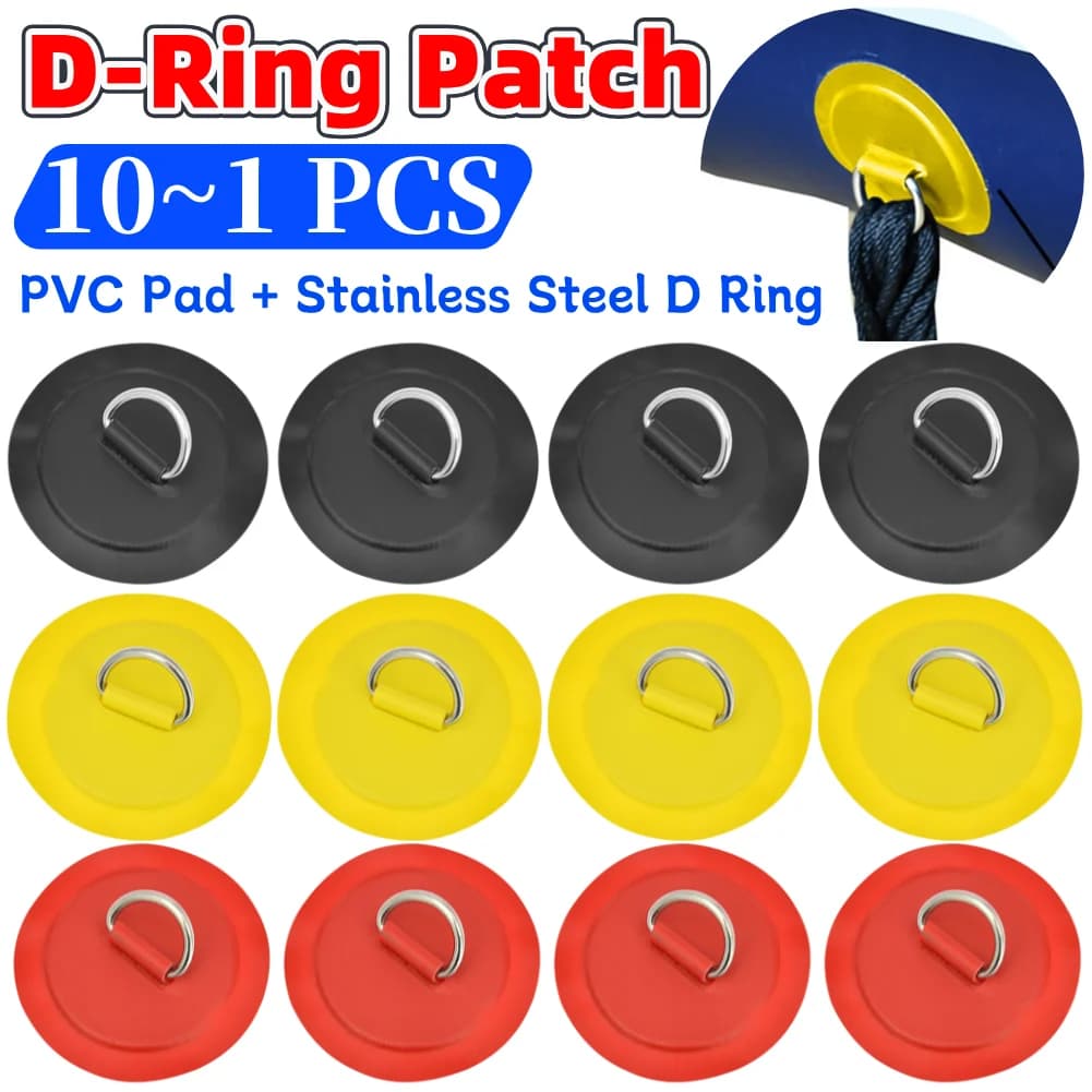 Patch per anello a D da 8 cm 10-1 pezzi Patch per anello per pagaia stand up Forma rotonda Patch per anello a D SUP Resistente all'acqua di mare per kayak per gommone