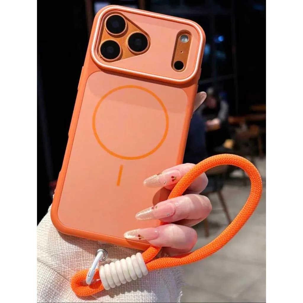 For Magsafe Magnetic Phone Case with Hand Wrist Strap For iPhone 17 Pro Max 16 15 14 Plus 13 12 11 Shockproof Protective Cover