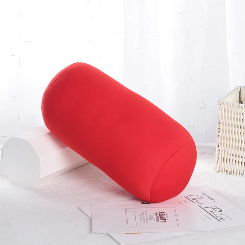 Foam Particle Pillow Solid Color Cylindrical Pillow Office Nap Pillow Multifunctional Cushion Neck and Waist Protection