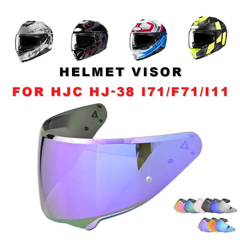 Visiera per Casco Moto HJ-38 Compatibile con HJC i71 F71 hj-38, Lente Sostitutiva Anti-UV Antipolvere e Antivento, Accessori per Moto