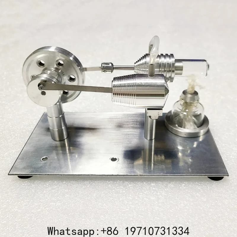 Hot Air Engine Alternator Aluminum Alloy External Combustion Engine Physics Science Educational Toy Collection Gift