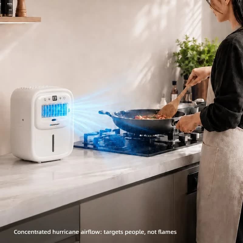 Kitchen Cooling Fan Misting, Portable Water Cooler Air Cooler with Humidifier, No Ice Crystals Required, Low Noise Wall Mount