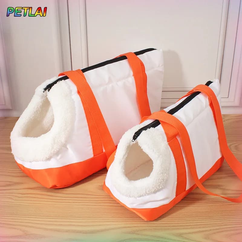 Dog portable bag for outdoor use hidden cat head handbag portable travel handbag with fleece lining for warmth and convenience