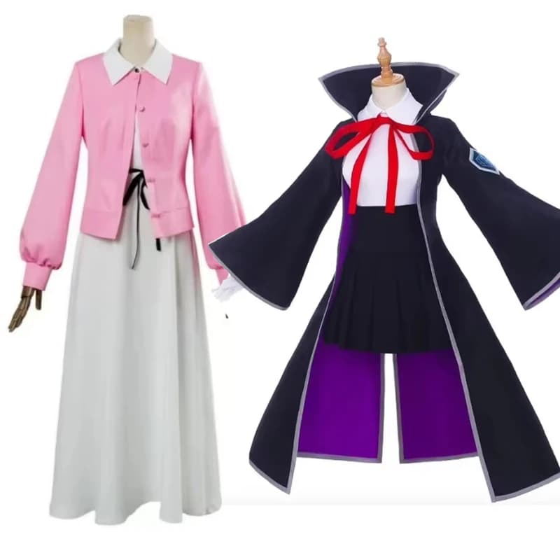 Anime FGO Matou Sakura Matou Sakura vestito bianco Costume Cosplay Donna Uomo Camicia Cappotto Gonna Papillon Abiti su misura