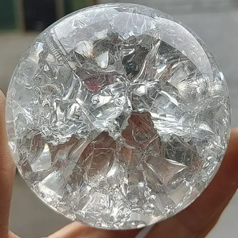 Transparent Ice Crack Handicraft DIY Feng Shui Decorative Glass Marble Magic Sphere Crystal Ball Ornament