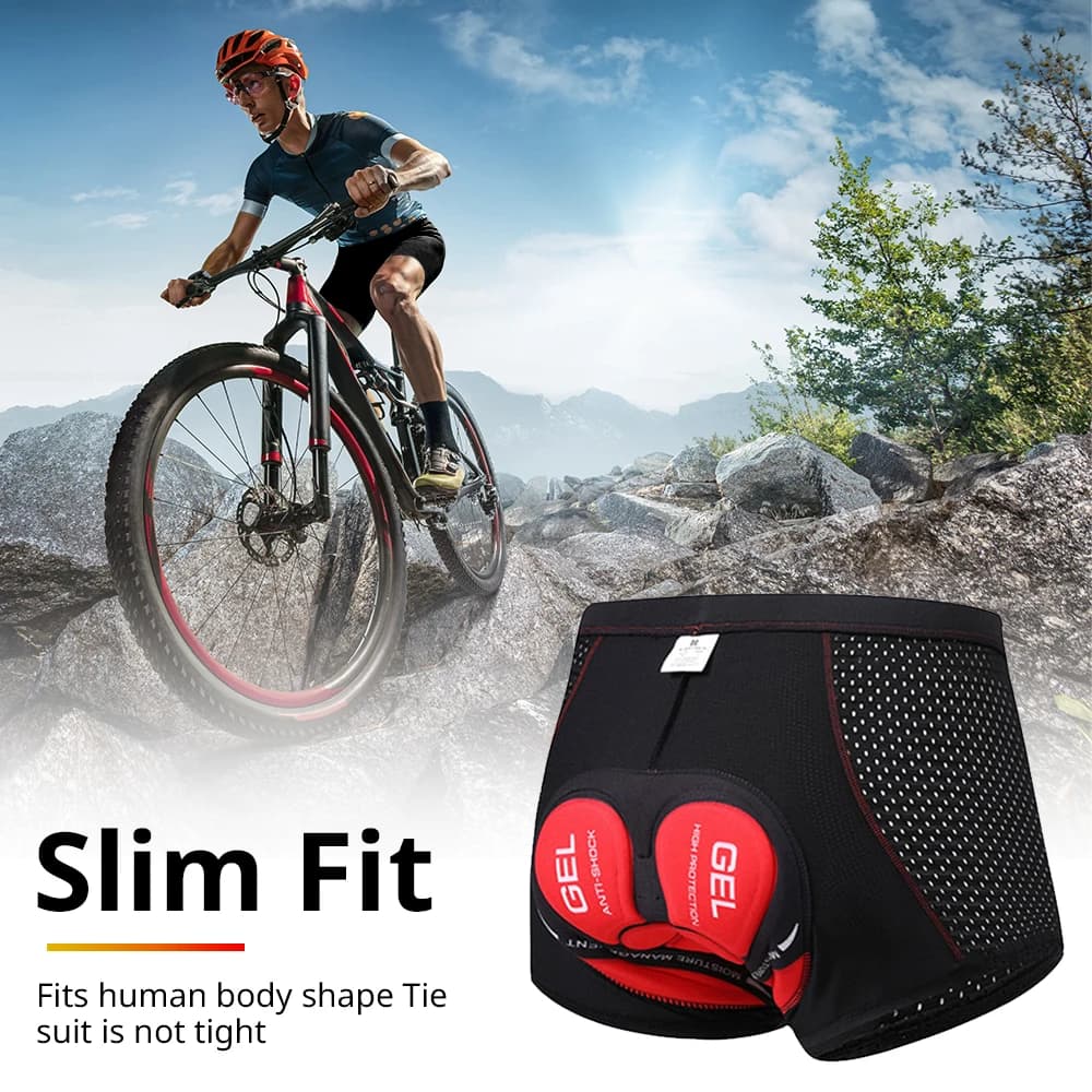 Pantaloncini da ciclismo Intimo da ciclismo da uomo traspirante ad asciugatura rapida Cuscinetto in gel 5D Mutande da bicicletta antiurto Attrezzatura da bici da strada all'aperto