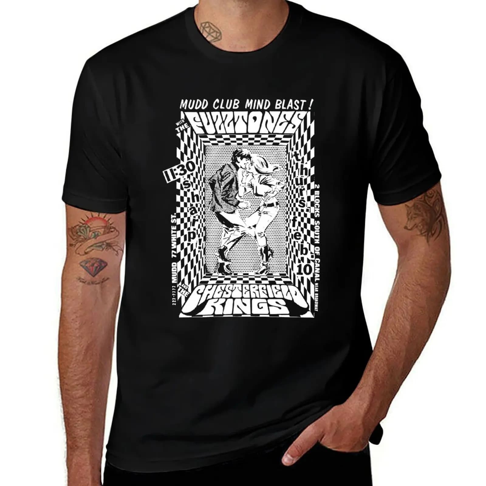 T-shirt fantastica Fuzztones Mudd People Club Classic Music, T-shirt per festival estivi