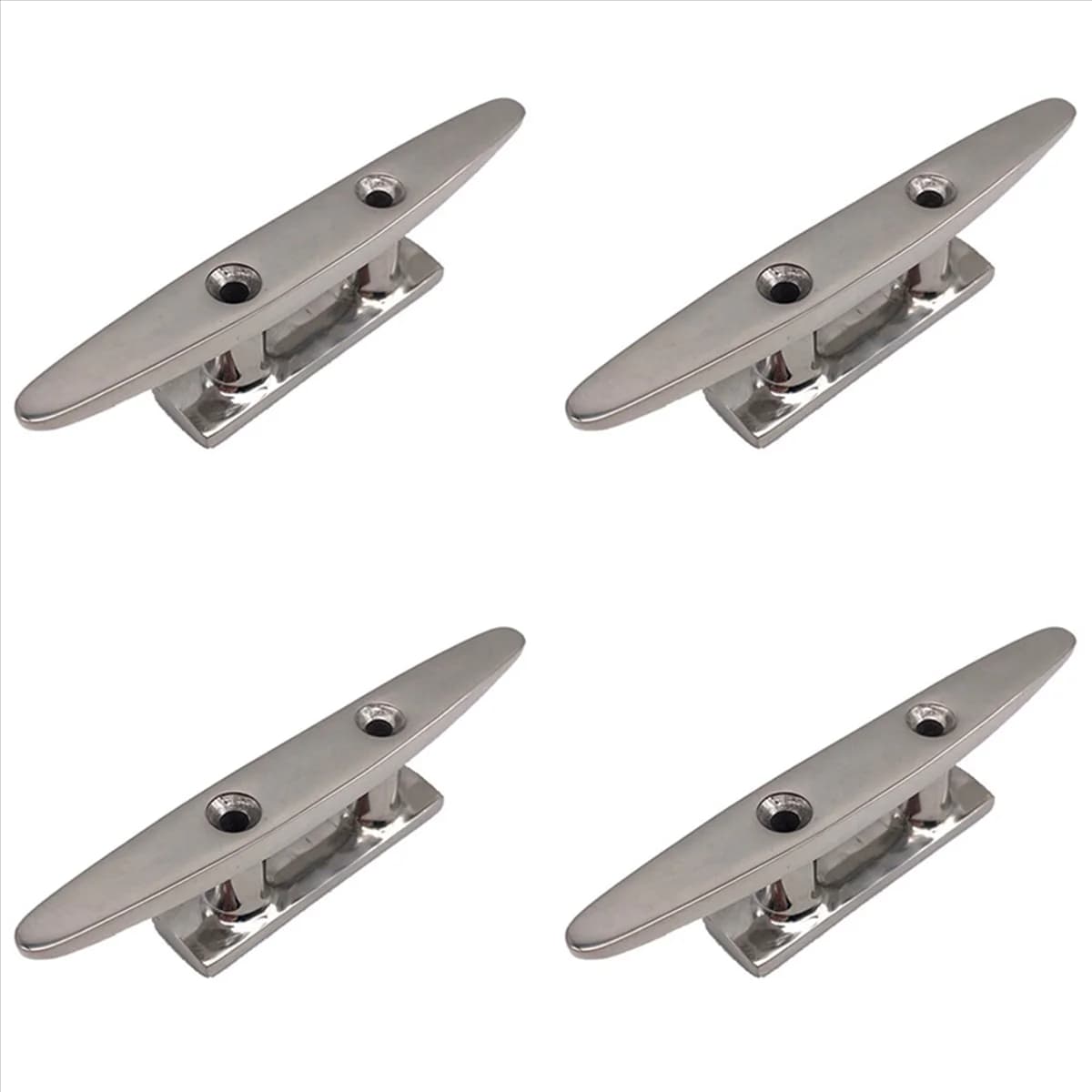 BAAU 4X Tacchette per ormeggio combinate in acciaio inossidabile 316 lucido Tacchetti per barche hardware a 2 fori per yacht con corda per ponte di barche marine