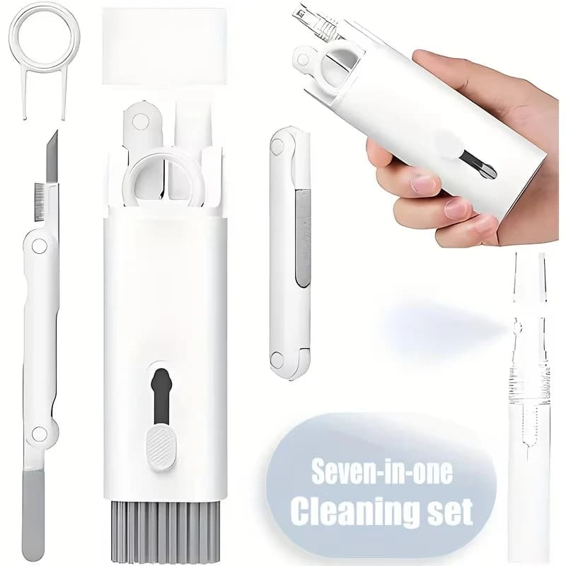 Kit di Pulizia 7 in 1 per Tastiera Computer, Penna Pulente Pieghevole per Auricolari, Strumenti per la Pulizia di Cuffie e Tastiere, Estrattore di Tasti