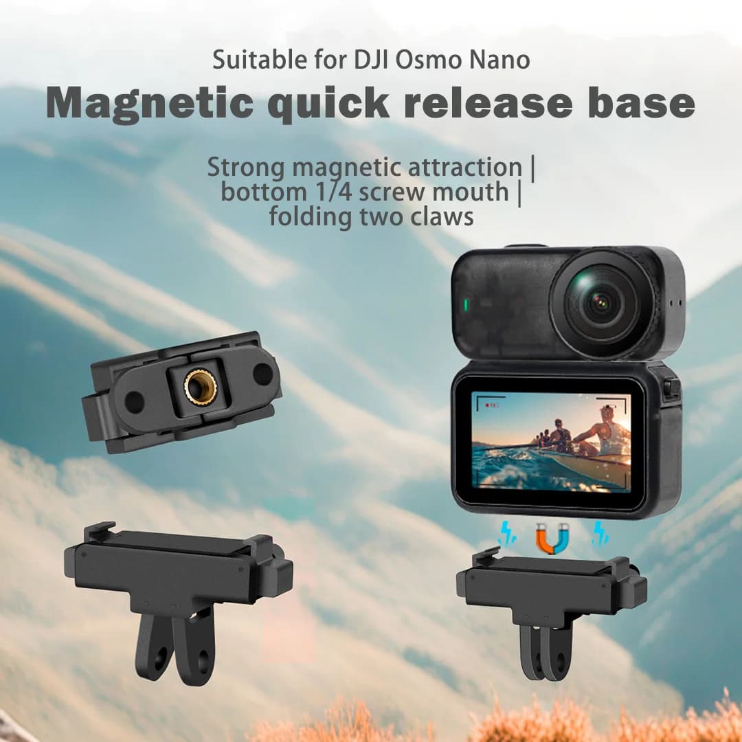 Dual‑Interface Magnetic Quick Release Adapter Base For DJI Action Nano Quick‑Disconnect Transfer Mount Thumb Camera Accessories