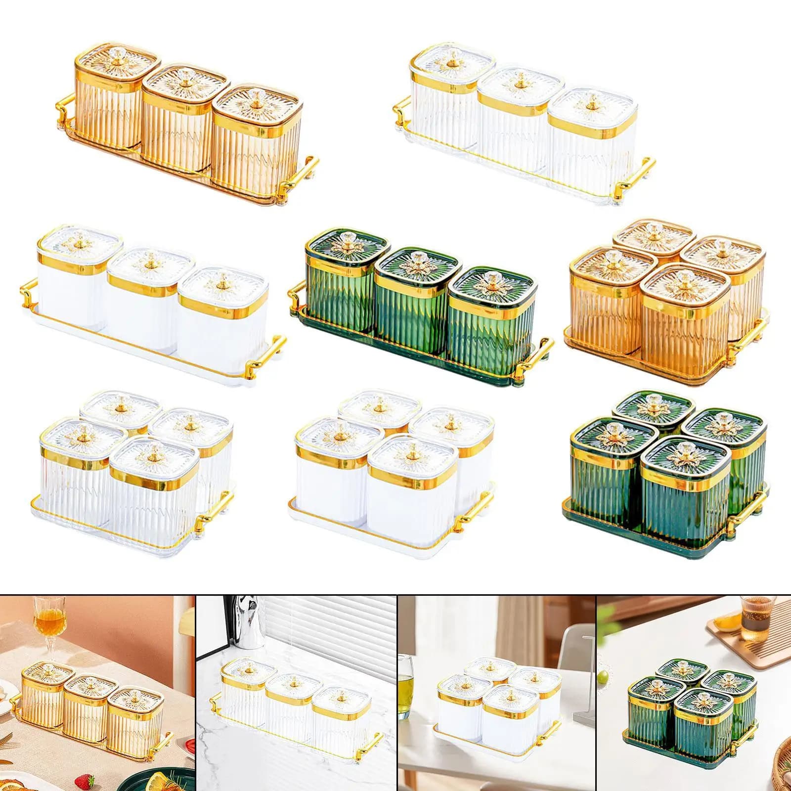 Multi Section Dried Fruit Plate ABS Plastic Snack Tray with Lid Nut Candy Food Serving Container for All Occasions
