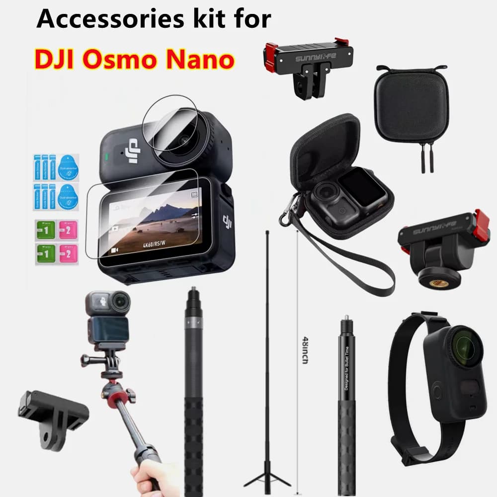 Accessories Kit for DJI OSMO NANO Laptop Bag Travel Case Silicone Case Magnetic Glass Adapter Camera Tripod