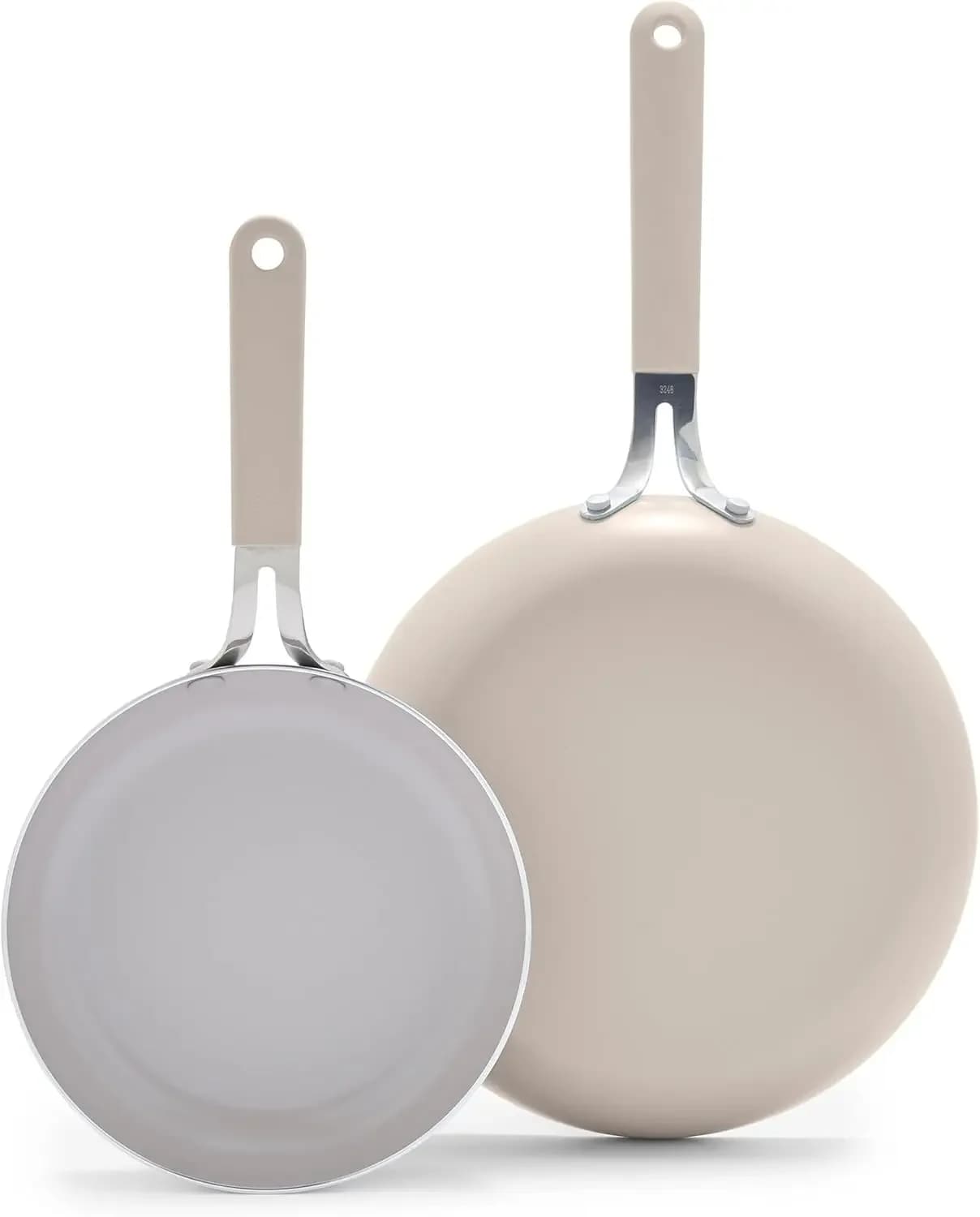 Set di padelle in ceramica antiaderente da 8" e 10", padelle leggere e salutari senza PFAS, lavabili in lavastoviglie e al forno, corpo durevole,
