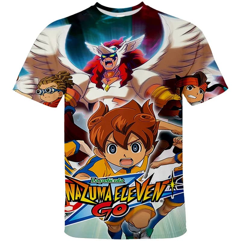 Cartoon Inazuma Eleven Go Galaxy T-shirt casual Moda Gioco 3D Tshirt Can DIY Allentato Stampa T Shirt Top Uomo Donna Maniche corte
