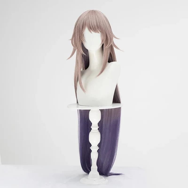Honkai Star Rail The Cosplay Wig Brown Long Hair Purple Gradient New Skin Herta Space Station Halloween Party Women Girls