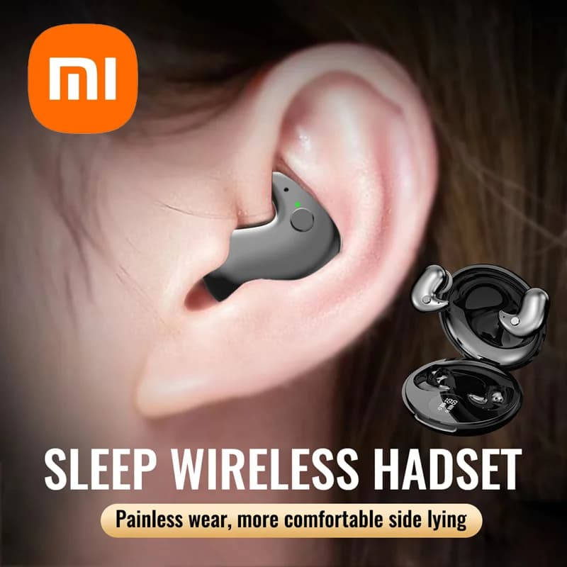Auricolari invisibili per il sonno Xiaomi, impermeabili IPX5, auricolari Bluetooth wireless con microfono per telefono, cuffie Bluetooth 5.3