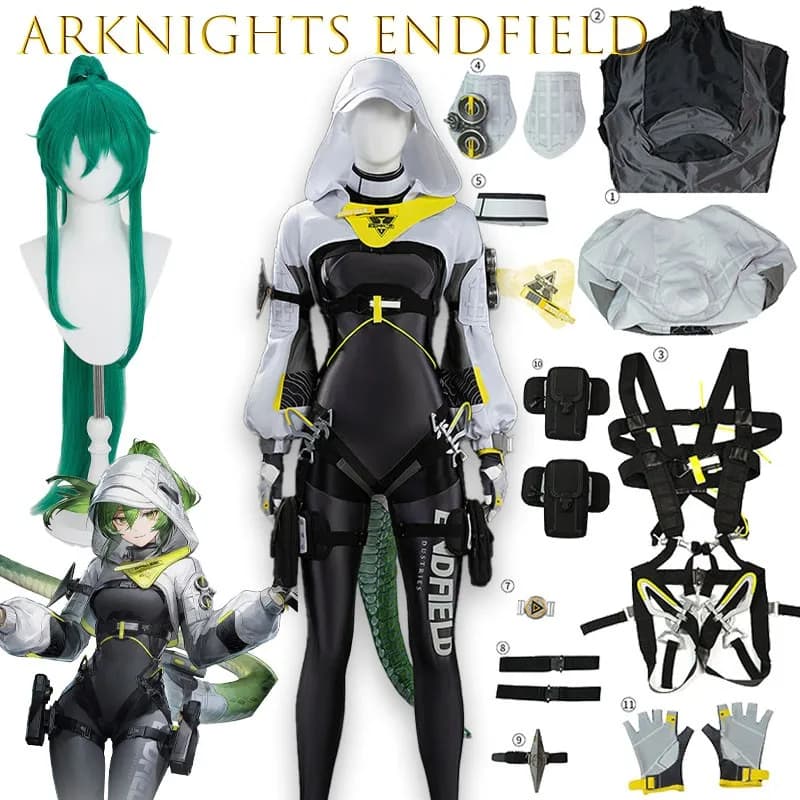 Costume Cosplay Arknights Endfield in Fluorite, Outfit Femminile per Giochi e Anime, Tuta Personalizzata per Donne, Halloween e Comic Con