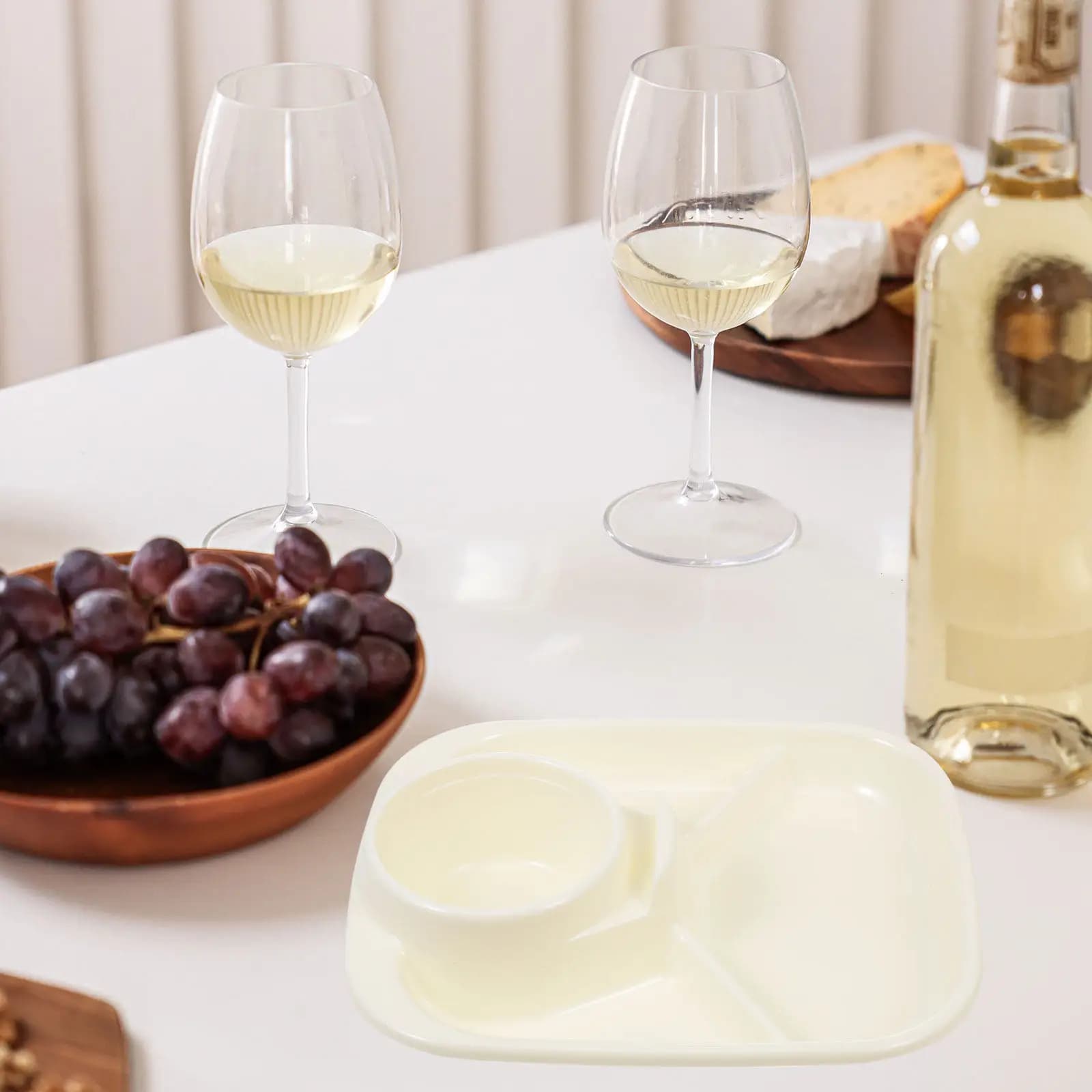 2 Pezzi Adorabili Piatti Divisi per Alimenti, Vassoio per Colazione in Plastica Robusta di Ottima Fattura per Snack Dietetici, Frutta e Uso Domestico