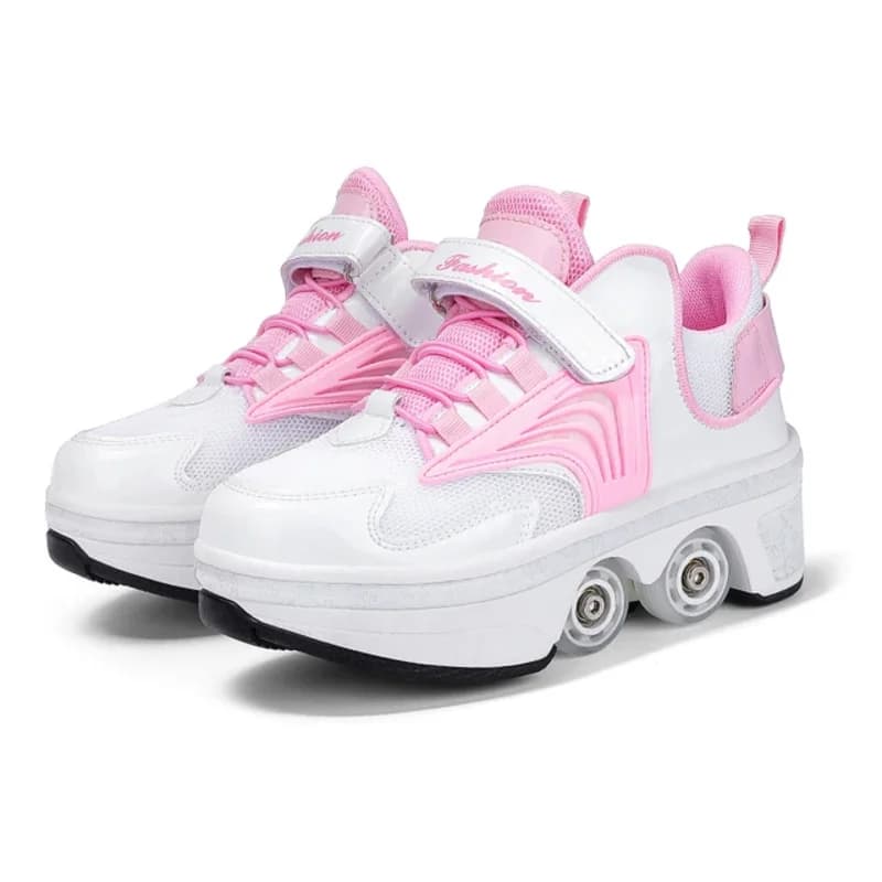 Four wheeled children for boys and girls, fresh bright roller skates for adults, sports shoes and leisure