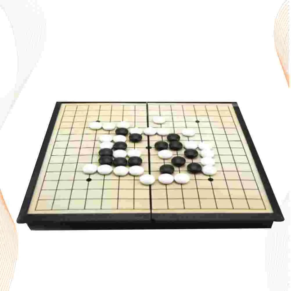 1 set pieghevole divertente scacchi inverso nero bianco Gobang pieghevole in plastica per adulti