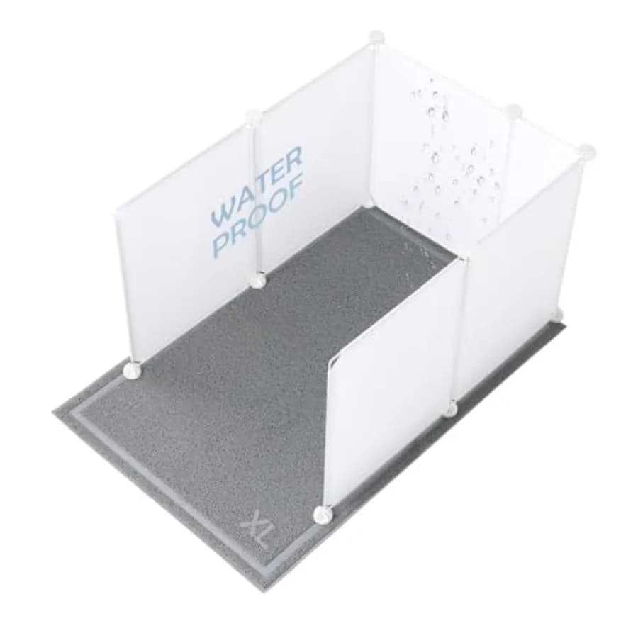 Cat Litter Box Enclosure Splash Guard Extra Large 28L × 21.5W x 18H inch, Light Weight Plastic Sheets with Cat Litter Mat Easy