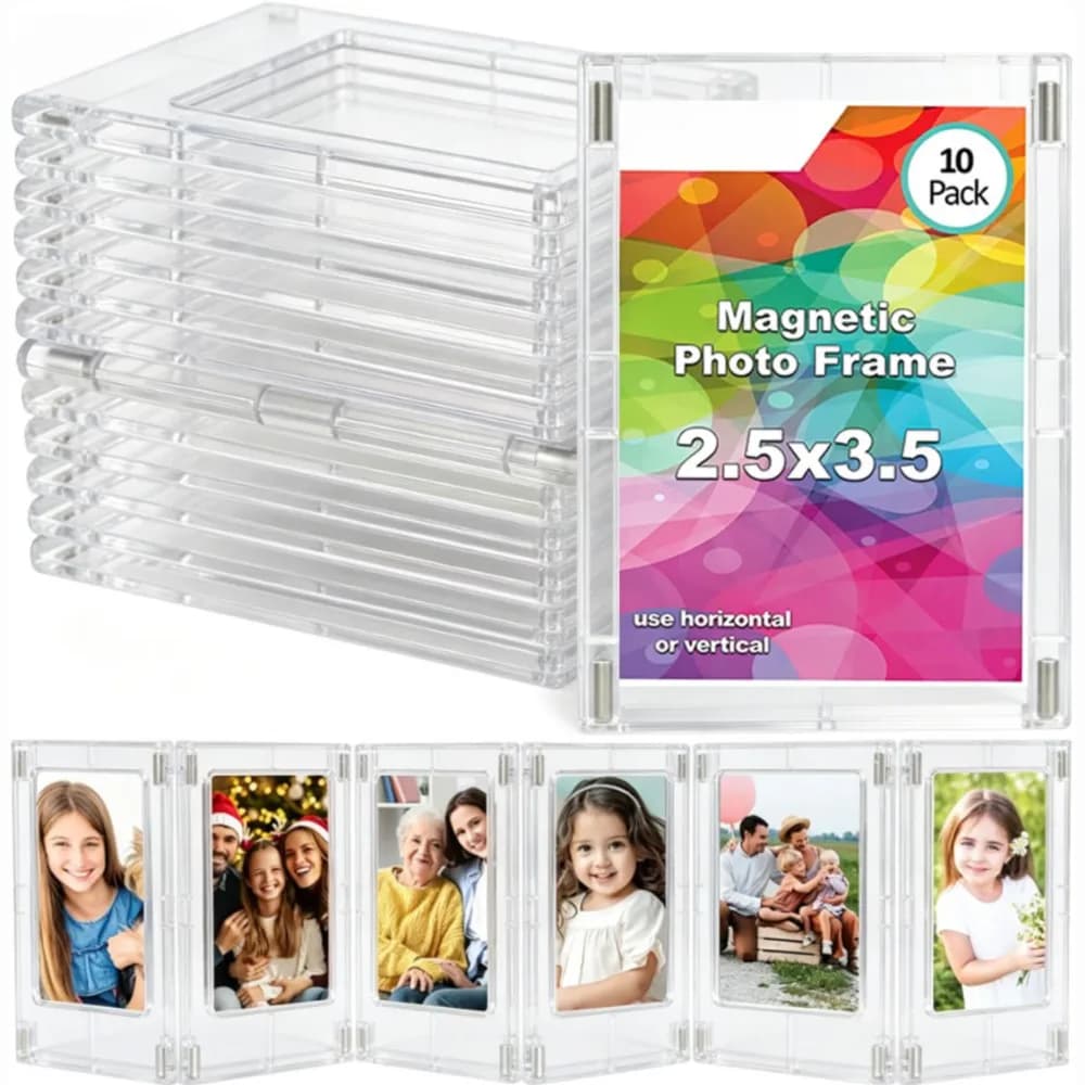Confezione da 1-10 mini cornici magnetiche per foto 2,5''×3,5'' fai da te, piccole cornici porta foto per frigorifero, scuola e ufficio