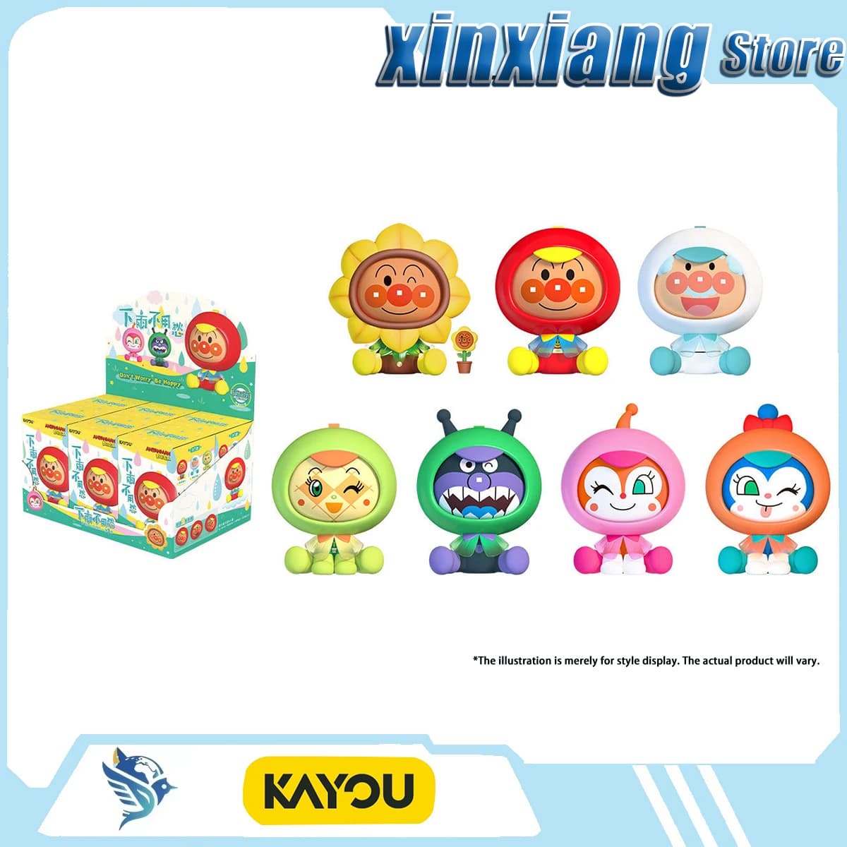 KAYOU Anpanman Statue figurines changing face puppet toys Desktop vehicle decoration item Pop culture figurines Decorative