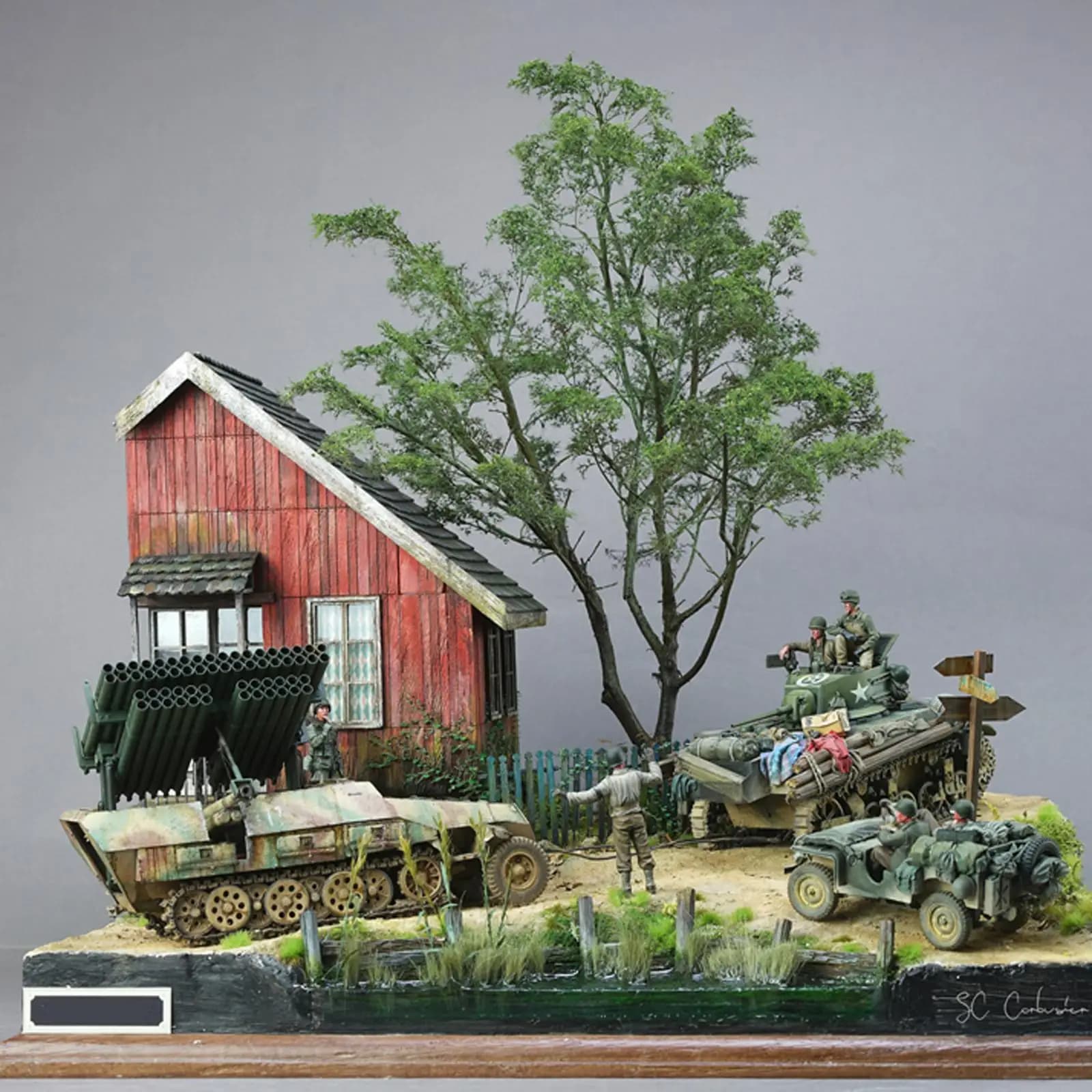 1/35 Scale rounds Soldier Shelter Military Sand Table Building Wargame Scene modelli in legno kit ruches Scene hobby Making Tool