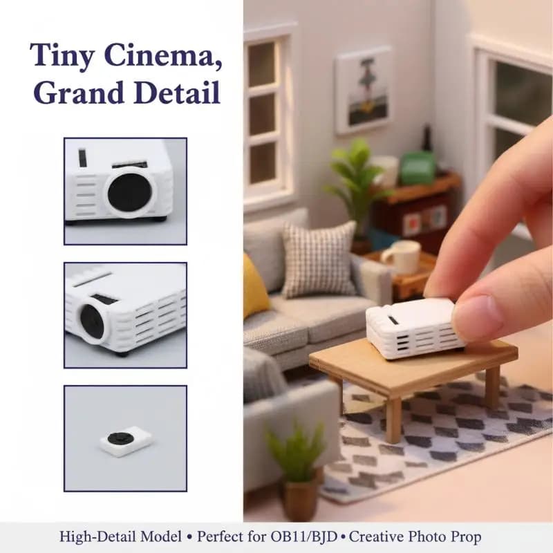 Nuovo Proiettore in Miniatura con Telecomando, Modello 1/12 per Casa delle Bambole, Decorazione per Micro Scene