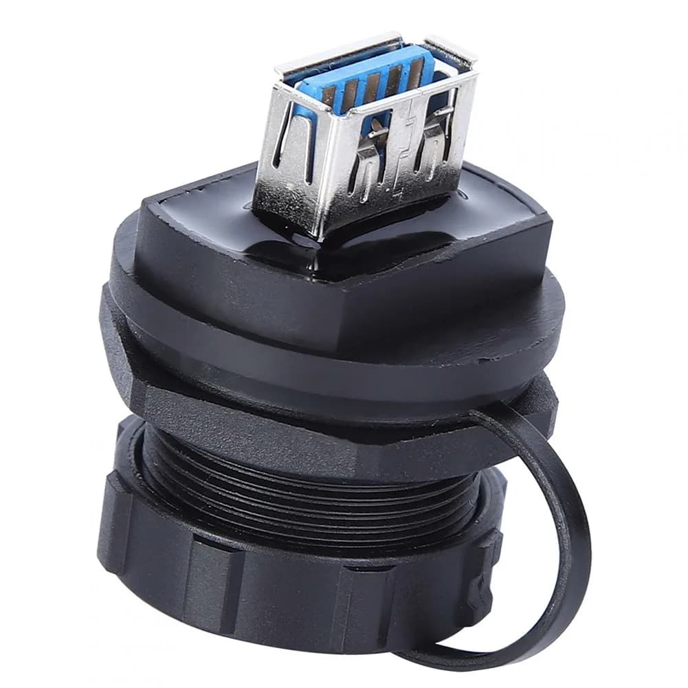 1PC USB Female Socket Panel Mount Adapter USB 3.0 Waterproof Connector Snap Fit Female Socket-Plug Panel USB Mount Adapter