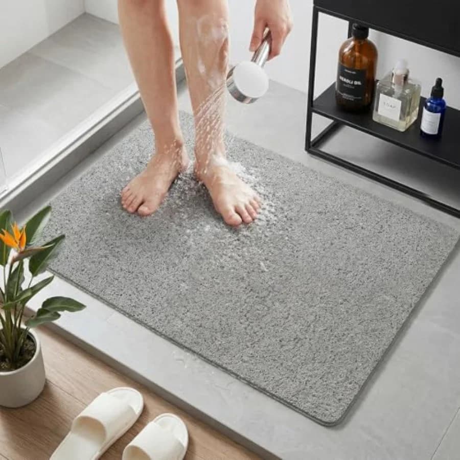 Shower Mat Non Slip, 16 x 24 Inch, Shower Mats for Inside Shower, Soft PVC Loofah Bath Mats for Tub, Quick Drying Easy Cleaning