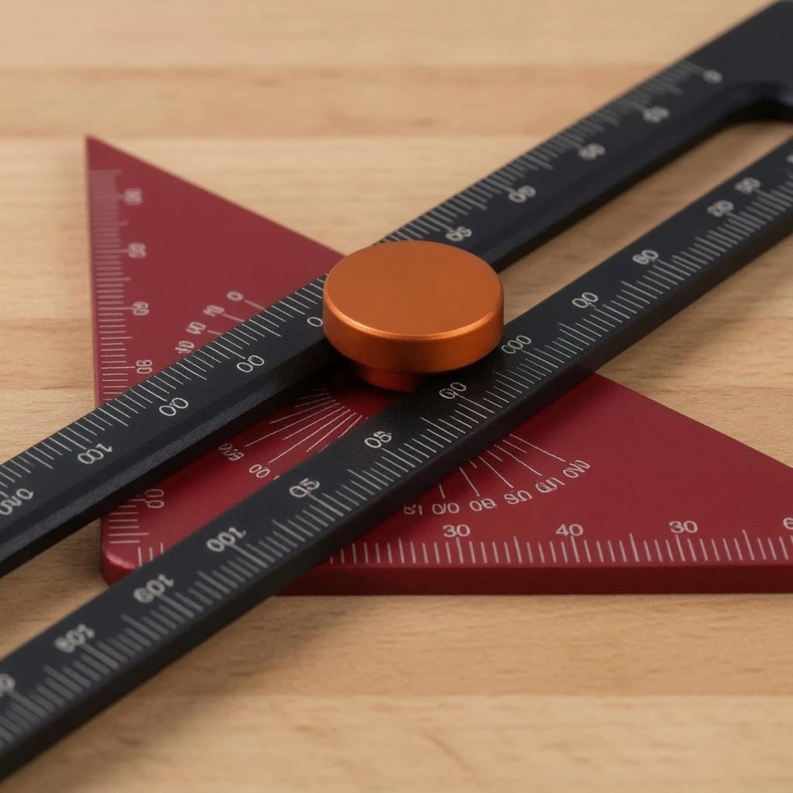 Adjustable Scribing Ruler Engraved Markings Triangular Marking Ruler Measuring Tool Precision Laser-Etched Scale