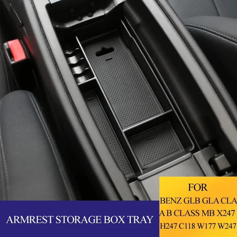 For Mercedes Benz GLB GLA CLA AB Class MB X247 H247 C118 W177 W247 Auto Central Armrest Box Storage Container Tray