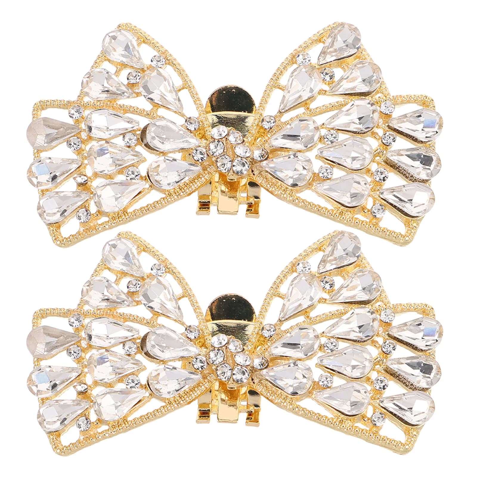 1Pair Sparkling Rhinestone Bow Shoe Clips for Women Elegant Detachable Bowknot Buckle Decoration Accessories for Pumps Sneakers