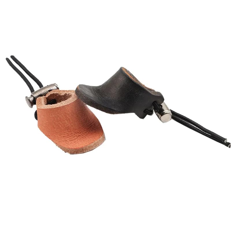 Archery Finger Guard Anti-Slip Finger Tab Cowhide Thumb Fingers Protector Bow Shooting Hunting Accessories