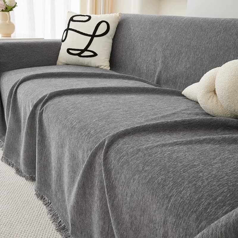 Solid Color Waterproof Sofa Towel Chenille Four Seasons Universal Sofa Cover All-inclusive Universal Simple Sofa Blanket