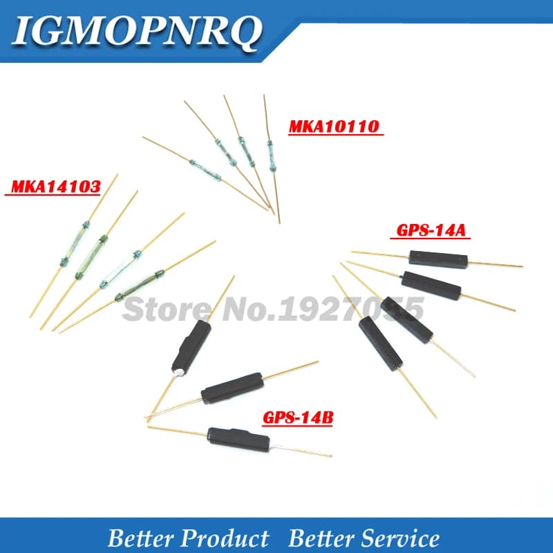 5PCS Reed Interruttore GPS-14B GPS-14A GPS-11A GPS-16A MKA14103 MKA10110 2*14mm Antivibrazioni Danni Interruttore Magnetico