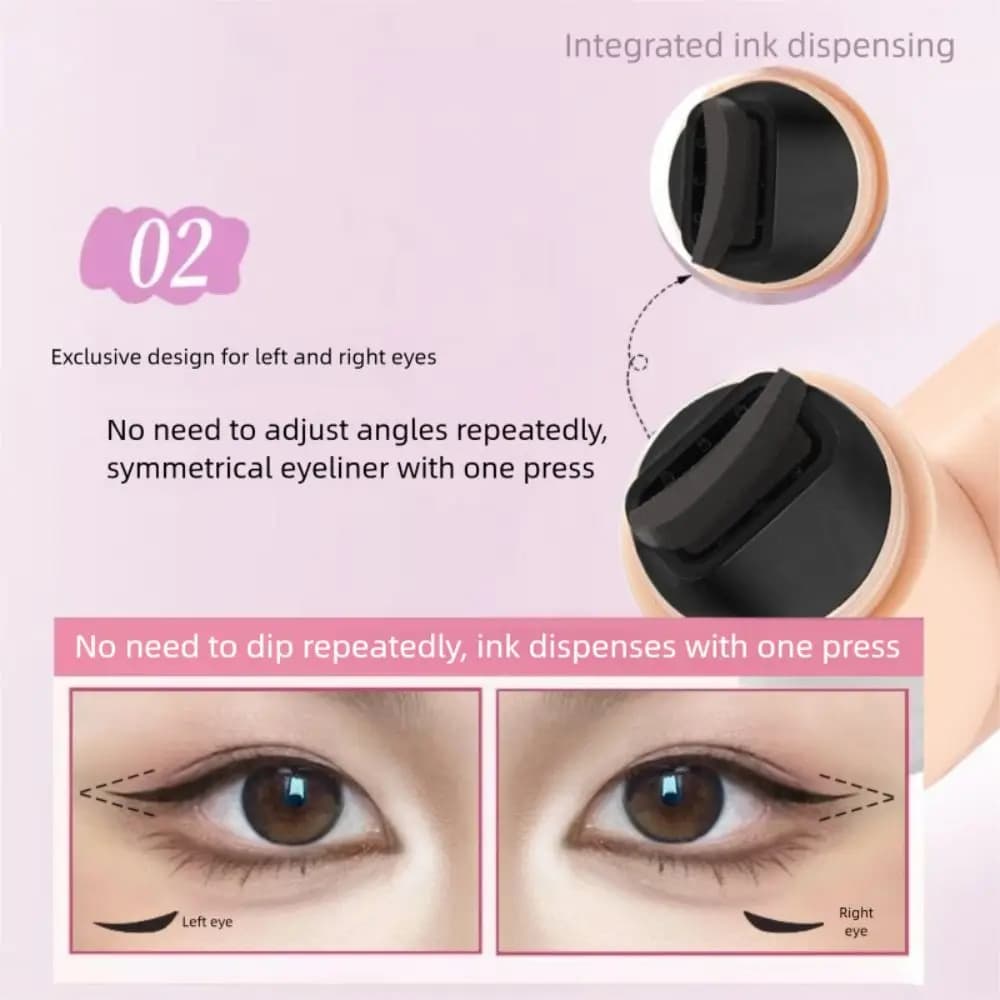 New Waterproof Eyeliner Stamp Quick Dry Long Lasting Eye Liner Stamp Easy to Use Black Color Eyeliner Stamp Pen