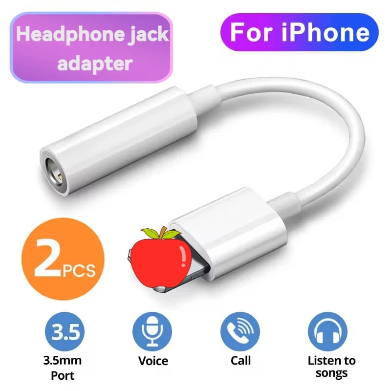 Adattatore per cuffie da Lightning a 3,5 mm per iPhone - Serie 11/12/13/14, 12 Mini, SE 2020, XS/XR/X, 8/7 - Cavo audio iOS AUX