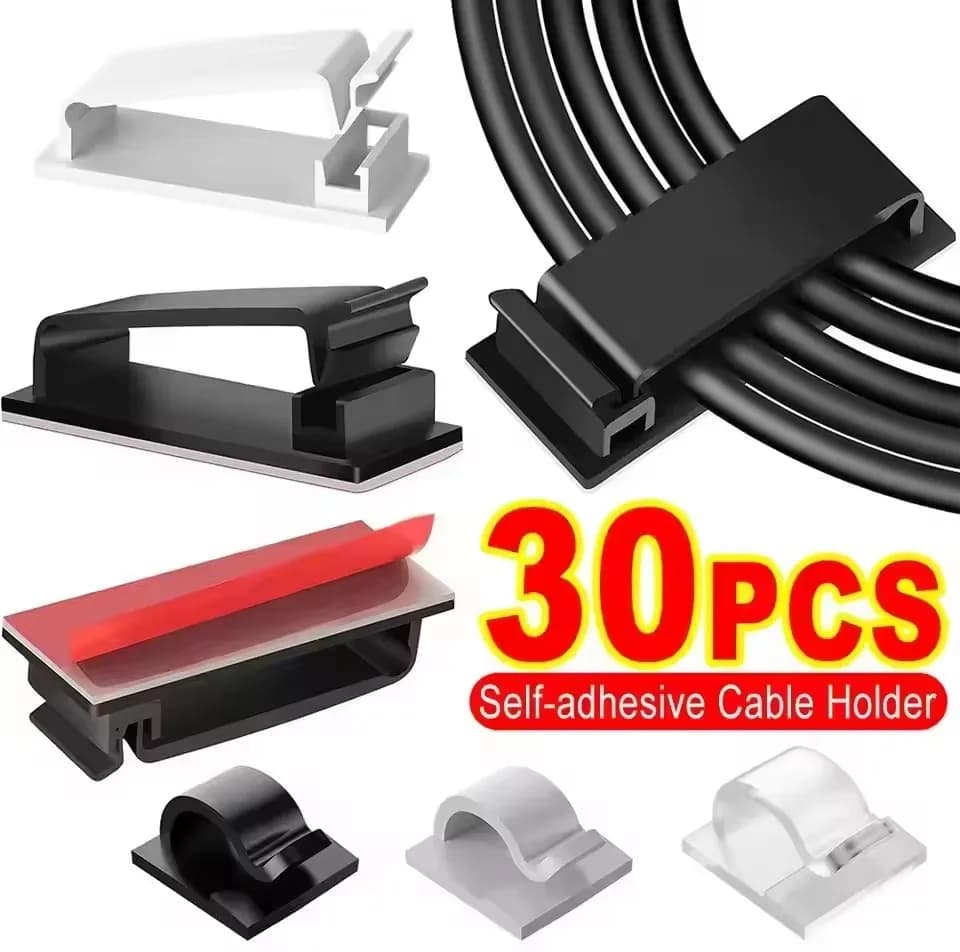 Organizzatore di Cavi Autoadesivo, Fermacavi, Clip Portacavi, Gestione Cavi Auto, GPS, Dati, Decorativo, Avvolgicavo