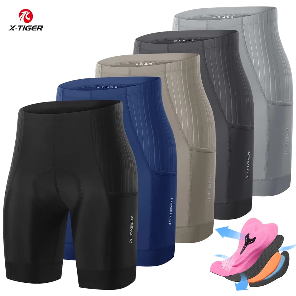Cycling shorts X-TIGER Women's Bicycle Shorts MTB bike shorts padded in sponge with side pockets Breathable bicycle accessories