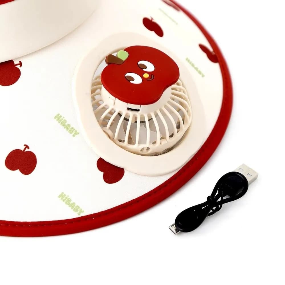 Gift Cartoon Children Fan Hat Sunscreen Breathable Wide Brim Fan Hat Rechargeable Elastic Sunscreen Empty Top Hat