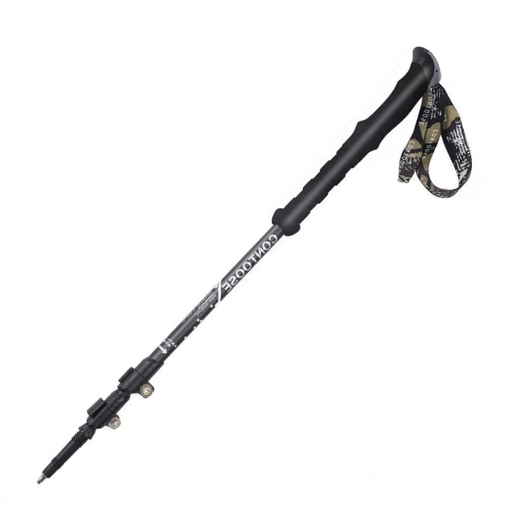 Carbon Fiber Trekking Pole Single Pack Lightweight 3 Section Hiking Stick 65-135cm Adjustable EVA Handle Outdoor Gear