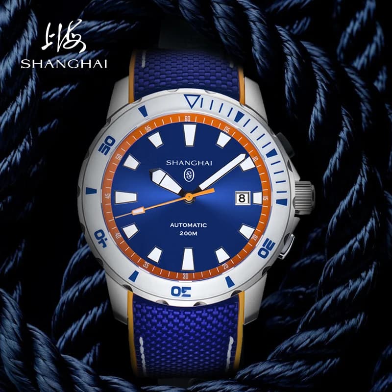 Men's Automatic mechanical wrist watch Shanghai, Water resistant 200m, Date Luminous Display, Casual SH024 watch